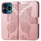 For ZTE Blade V60 Vita Butterfly Love Flower Embossed Leather Phone Case(Rose Gold) - 2