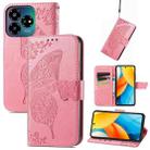 For ZTE Blade V60 Vita Butterfly Love Flower Embossed Leather Phone Case(Pink) - 1