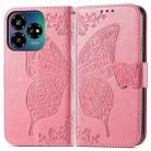 For ZTE Blade V60 Vita Butterfly Love Flower Embossed Leather Phone Case(Pink) - 2