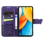 For ZTE Blade V60 Vita Butterfly Love Flower Embossed Leather Phone Case(Dark Purple) - 3