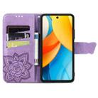 For ZTE Blade V60 Vita Butterfly Love Flower Embossed Leather Phone Case(Light Purple) - 3