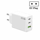 GaN PD65W Type-C x 2 + USB3.0 Laptop Adapter ,EU Plug(White) - 1