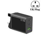 GaN PD65W Type-C x 2 + USB3.0 Laptop Adapter ,EU Plug(Black) - 1