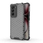 For OPPO Reno12 Global Shockproof Honeycomb Phone Case(Black) - 1