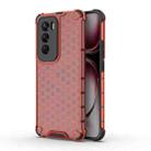 For OPPO Reno12 Global Shockproof Honeycomb Phone Case(Red) - 1