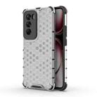 For OPPO Reno12 Pro Global Shockproof Honeycomb Phone Case(White) - 1