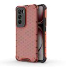 For OPPO Reno12 Pro Global Shockproof Honeycomb Phone Case(Red) - 1
