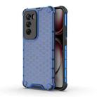 For OPPO Reno12 Pro Global Shockproof Honeycomb Phone Case(Blue) - 1
