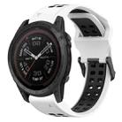 For Garmin Fenix 7 Pro 47mm 22mm Two-Color Reverse Buckle Silicone Watch Band(White+Black) - 1