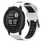 For Garmin  Instinct 2 Solar 22mm Two-Color Reverse Buckle Silicone Watch Band(White+Black) - 1