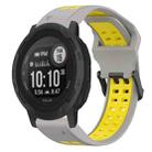 For Garmin  Instinct 2 Solar 22mm Two-Color Reverse Buckle Silicone Watch Band(Grey+Yellow) - 1