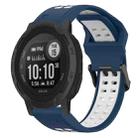 For Garmin  Instinct 2 Solar 22mm Two-Color Reverse Buckle Silicone Watch Band(Blue+White) - 1