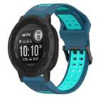 For Garmin  Instinct 2 Solar 22mm Two-Color Reverse Buckle Silicone Watch Band(Blue+Teal) - 1