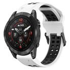 For Garmin Epix Pro 47mm 22mm Two-Color Reverse Buckle Silicone Watch Band(White+Black) - 1