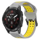 For Garmin Epix Pro 47mm 22mm Two-Color Reverse Buckle Silicone Watch Band(Grey+Yellow) - 1