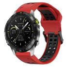 For Garmin MARQ Athlete Gen 2 22mm Two-Color Reverse Buckle Silicone Watch Band(Red+Black) - 1