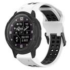 For Garmin Instinct Crossover 22mm Two-Color Reverse Buckle Silicone Watch Band(White+Black) - 1