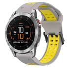 For Garmin Epix Gen 2 22mm Two-Color Reverse Buckle Silicone Watch Band(Grey+Yellow) - 1