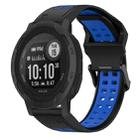 For Garmin Instinct 2 22mm Two-Color Reverse Buckle Silicone Watch Band(Black+Blue) - 1