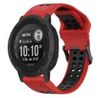 For Garmin Instinct 2 22mm Two-Color Reverse Buckle Silicone Watch Band(Red+Black) - 1