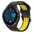 For Garmin Forerunner 965 22mm Two-Color Reverse Buckle Silicone Watch Band(Black+Yellow) - 1