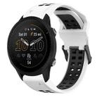 For Garmin Forerunner 955 22mm Two-Color Reverse Buckle Silicone Watch Band(White+Black) - 1