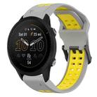 For Garmin Forerunner 955 22mm Two-Color Reverse Buckle Silicone Watch Band(Grey+Yellow) - 1