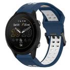 For Garmin Forerunner 955 22mm Two-Color Reverse Buckle Silicone Watch Band(Blue+White) - 1