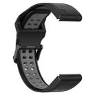 For Garmin Fenix 8 AMOLED 47mm Two Color Reverse Buckle 22mm Silicone Watch Band(Black+Grey) - 2