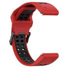 For Garmin Fenix 8 AMOLED 47mm Two Color Reverse Buckle 22mm Silicone Watch Band(Red+Black) - 2