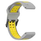 For Garmin Fenix 8 AMOLED 47mm Two Color Reverse Buckle 22mm Silicone Watch Band(Grey+Yellow) - 2