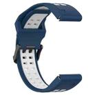 For Garmin Fenix 8 AMOLED 47mm Two Color Reverse Buckle 22mm Silicone Watch Band(Blue+White) - 2