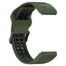 For Garmin Fenix 8 MIP 47mm Two Color Reverse Buckle 22mm Silicone Watch Band(Army Green+Black) - 2