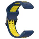 For Garmin Fenix 8 MIP 47mm Two Color Reverse Buckle 22mm Silicone Watch Band(Blue+Yellow) - 2