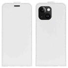 For iPhone 15 R64 Texture Single Vertical Flip Leather Phone Case(White) - 1