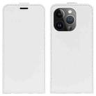 For iPhone 15 Pro R64 Texture Single Vertical Flip Leather Phone Case(White) - 1