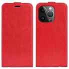 For iPhone 15 Pro R64 Texture Single Vertical Flip Leather Phone Case(Red) - 1