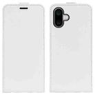 For iPhone 16 R64 Texture Single Vertical Flip Leather Phone Case(White) - 1