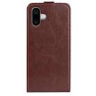 For iPhone 16 Plus R64 Texture Single Vertical Flip Leather Phone Case(Brown) - 3