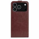 For iPhone 17 Pro R64 Texture Single Vertical Flip Leather Phone Case(Brown) - 3