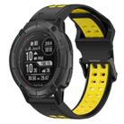 For Garmin Instinct 2X Solar 26mm Two-Color Reverse Buckle Silicone Watch Band(Black+Yellow) - 1