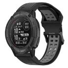 For Garmin Instinct 2X Solar 26mm Two-Color Reverse Buckle Silicone Watch Band(Black+Grey) - 1