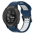 For Garmin Instinct 2X Solar 26mm Two-Color Reverse Buckle Silicone Watch Band(Blue+White) - 1