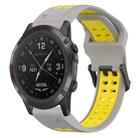 For Garmin D2 Delta PX 26mm Two-Color Reverse Buckle Silicone Watch Band(Grey+Yellow) - 1