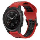 For Garmin Tactix 7 Pro 26mm Two-Color Reverse Buckle Silicone Watch Band(Red+Black) - 1