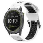 For Garmin Enduro 26mm Two-Color Reverse Buckle Silicone Watch Band(White+Black) - 1