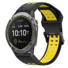 For Garmin Enduro 26mm Two-Color Reverse Buckle Silicone Watch Band(Black+Yellow) - 1