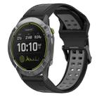 For Garmin Enduro 26mm Two-Color Reverse Buckle Silicone Watch Band(Black+Grey) - 1