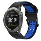 For Garmin Enduro 26mm Two-Color Reverse Buckle Silicone Watch Band(Black+Blue) - 1