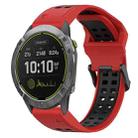 For Garmin Enduro 26mm Two-Color Reverse Buckle Silicone Watch Band(Red+Black) - 1